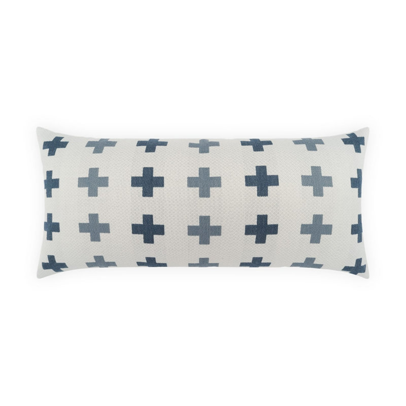 Mastix Indoor/Outdoor Pillow Cover & Insert, Rectangle 12"H x 24"W, Indigo