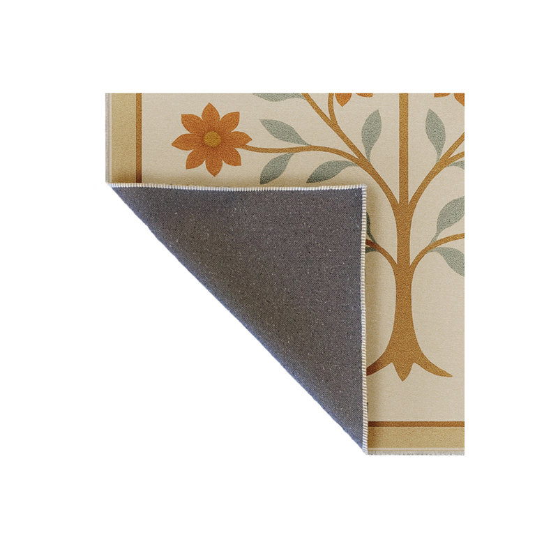 Tapis beige tissé traditionnel Mosso, 4'11" x 7'7"