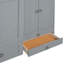 Grand lit en gris, avec port et garde-robe personnalisable avec point d'accès gris, options de rangement pour garde-robes fonctionnelles-118042430
