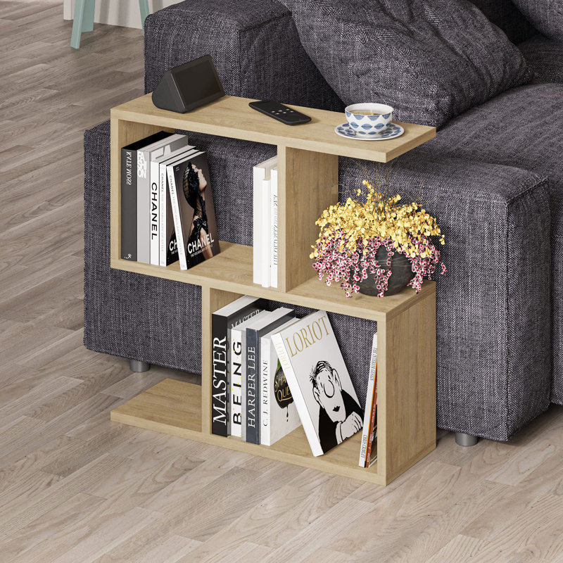 2 Tier Side Table with Storage, Oak