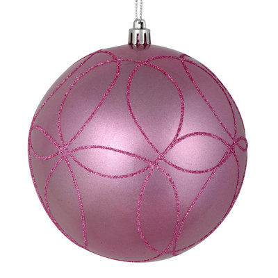 Candy with Circle Glitter Pattern Ball Ornament