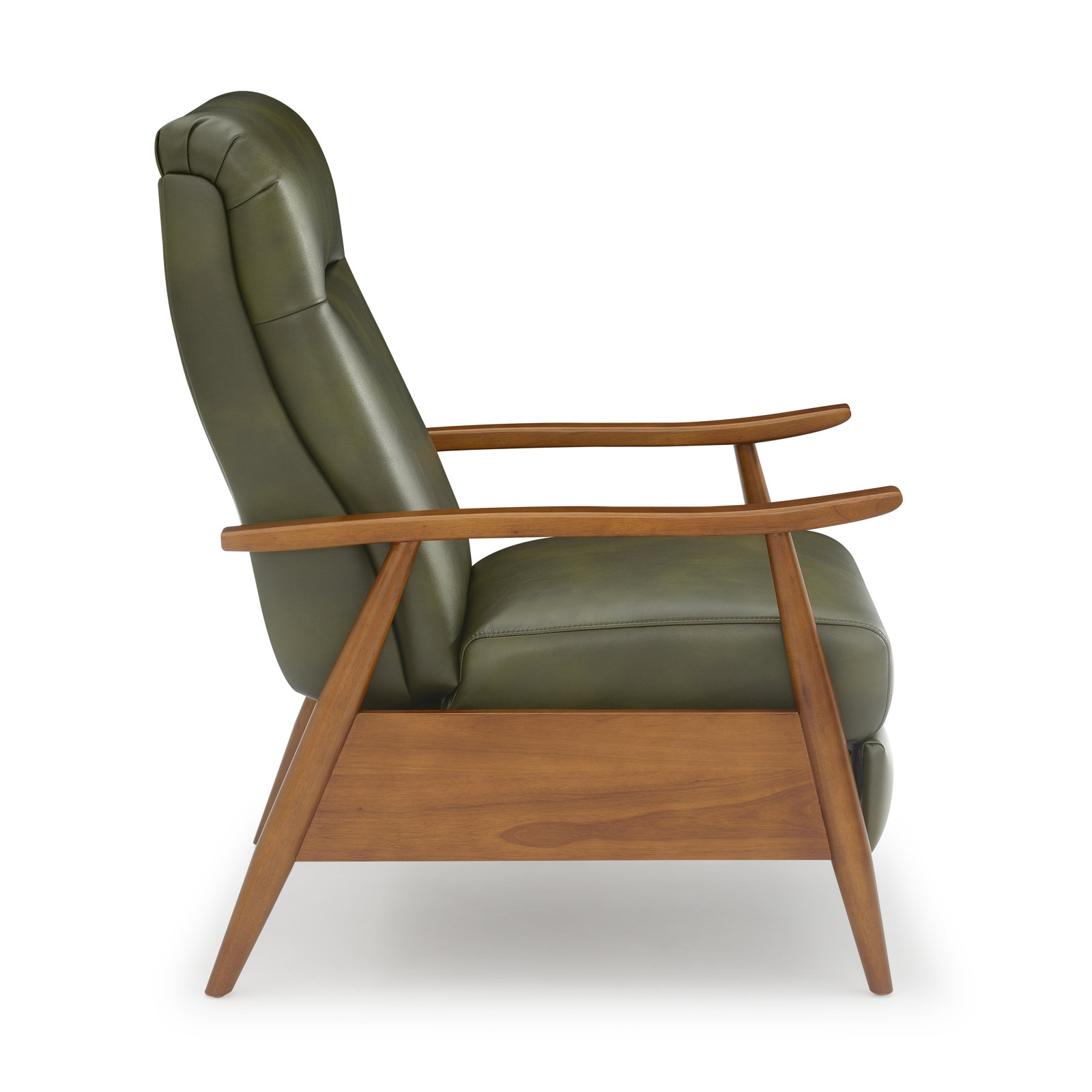 Imona 30" Genuine Leather Manual Recliner, Fern Green Pebbled Faux Leather