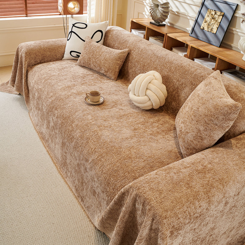 Box Cushion Slipcover, 71" H x 134" W, Brown