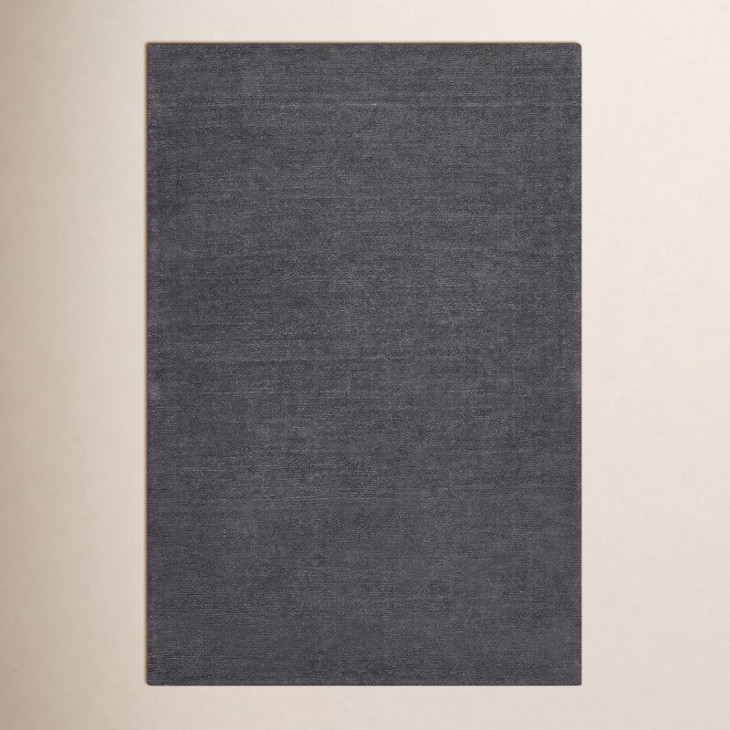Tapis gris anthracite en laine Crowe, Rectangle 3 pi 3 po x 5 pi 3 po