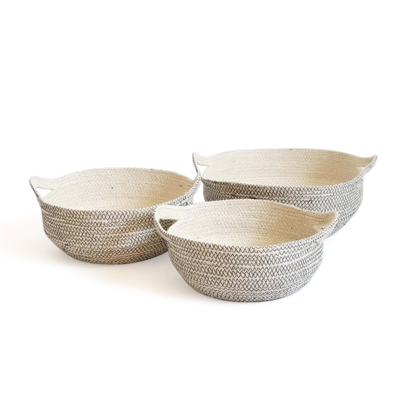Ensemble de 3 paniers en jute Amari, Noir