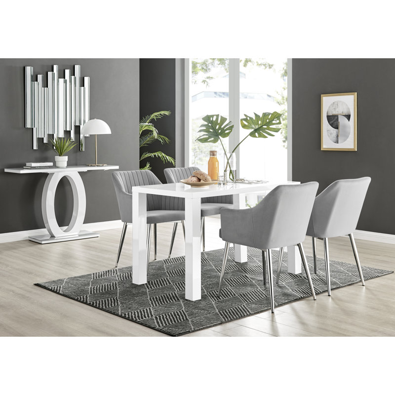 Muski 4 - Person Dining Set, Blue