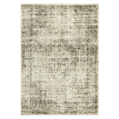 Machine Washable Rug with Rubber Backing for Living Room Oriental Non-Slip Area Rug Easy-Cleaning Vintage Floor Carpet for Bedroom Dining Room Office Playroom Nursery