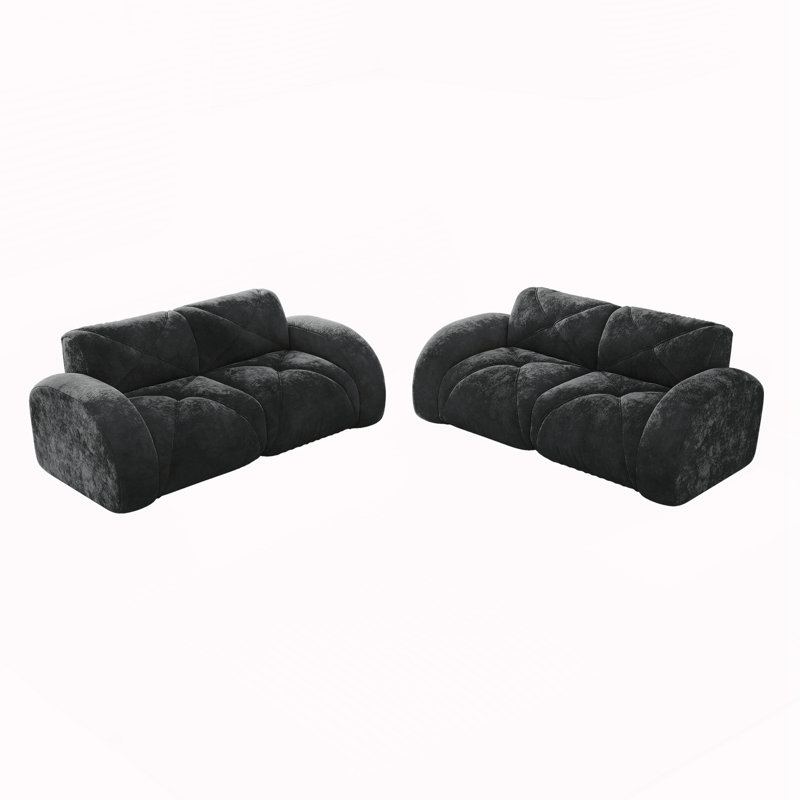 Ensemble de canapé 2 pièces, Noir