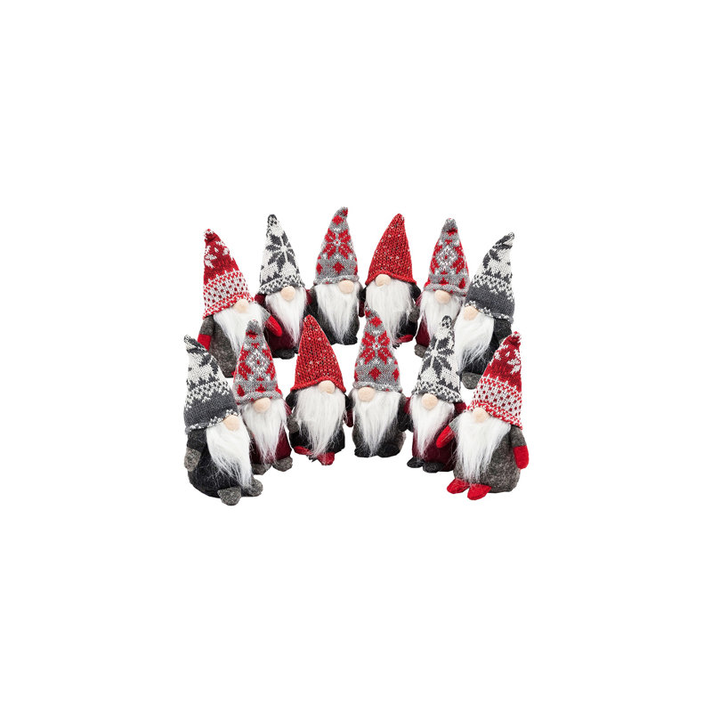 Ensemble de 12 chaises de table Gnome en tissu rouge 3,3 po x 2,8 po x H 6,7 po