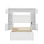 Lit double en bois avec armoire tout-en-un, tablette et lit gigogne