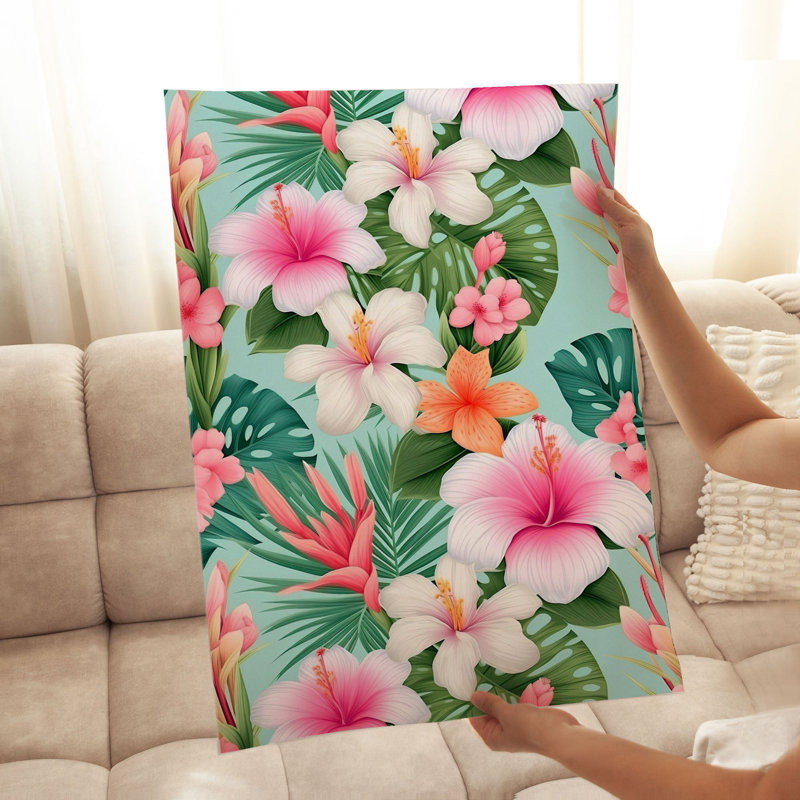 Motif floral floral hibiscus floral, H 36 po x l 24 po