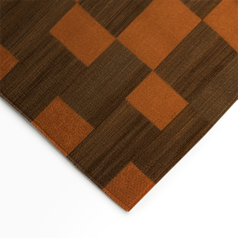Tapis d'intérieur et d'extérieur à carreaux brun, Rectangle 9 pi x 12 pi