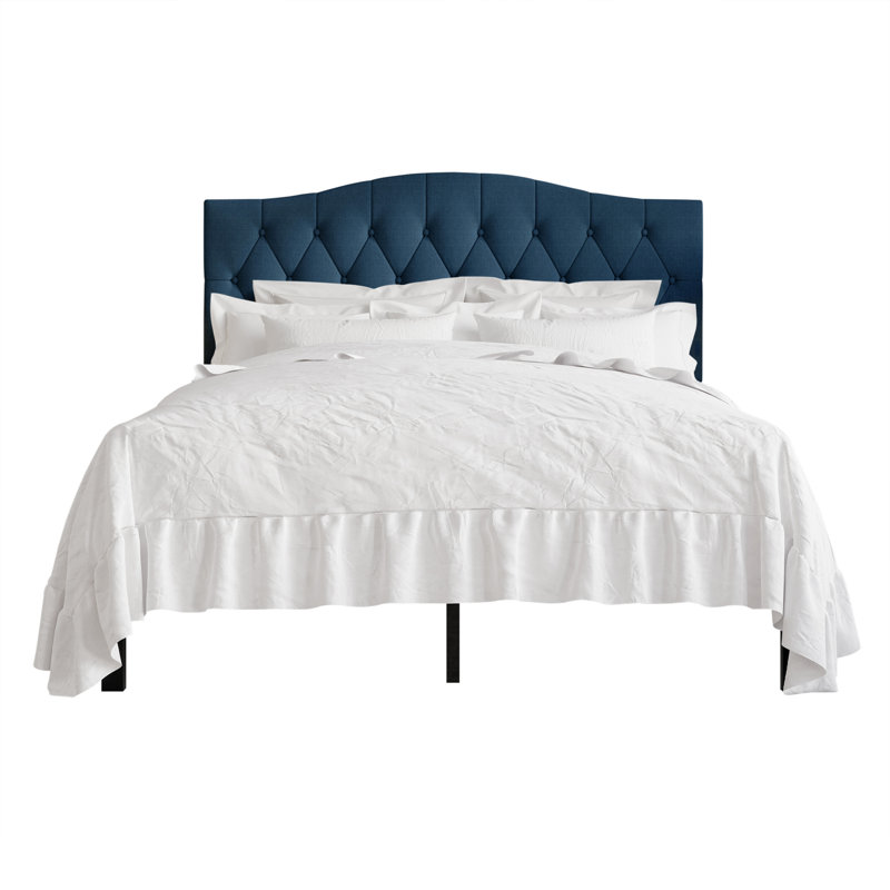 Jayquin Upholstered Platform Bed, King, Blue