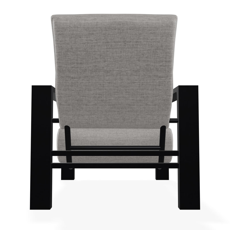 Chaise avec accoudoirs à coussin profond Larssen, Noir, Toile granit Sunbrella®
