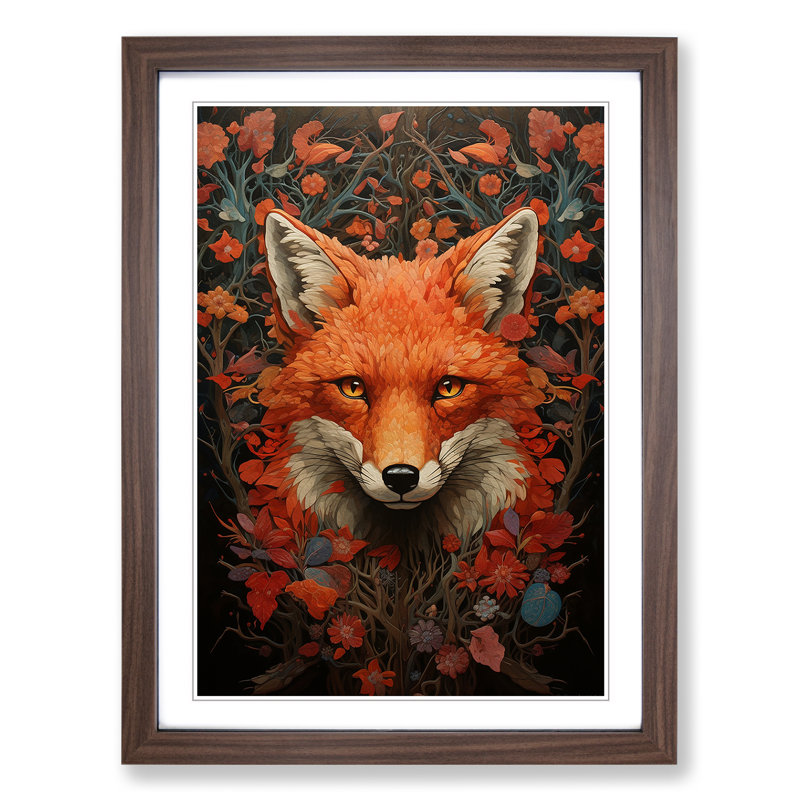 Single Picture Frame Print on Wood, 46cm H x 34cm W, Walnut Framed
