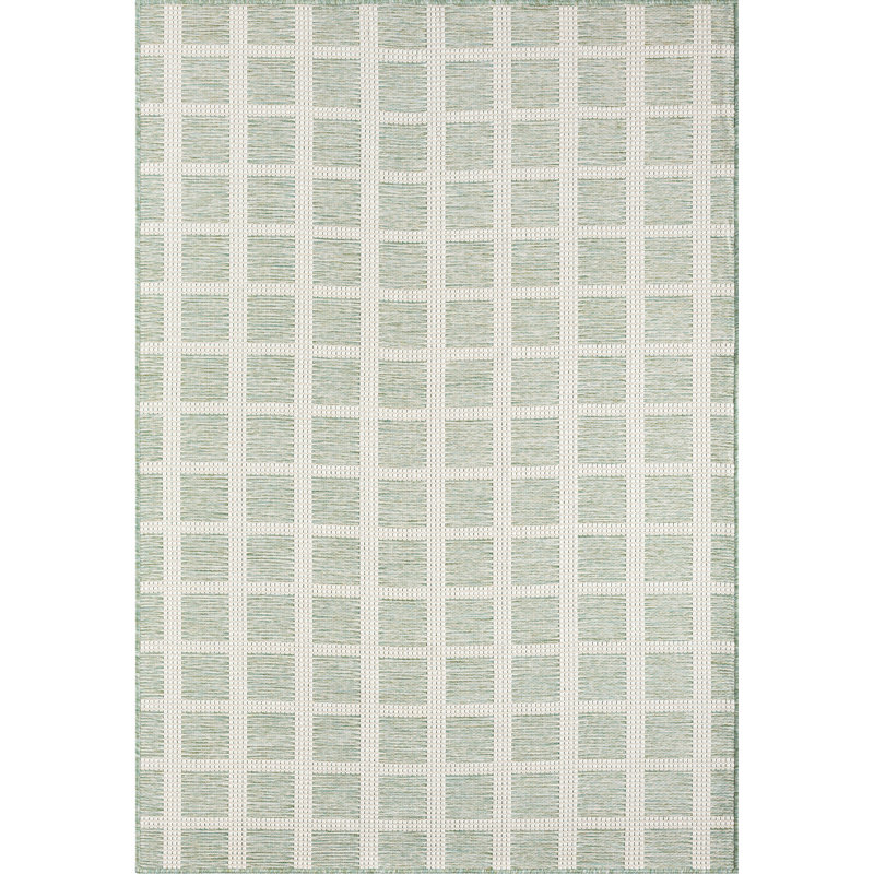 Tapis intérieur / extérieur vert Abani OCE100B Gridscape, Rectangle 5 pi 3 po x 7 pi 6 po