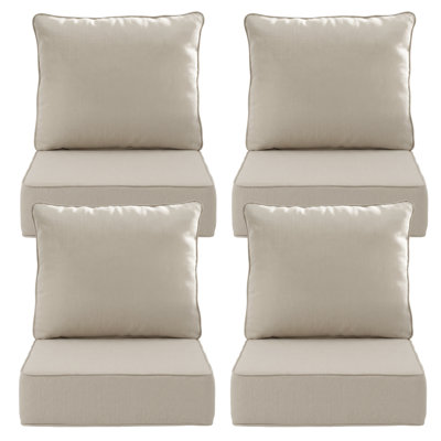 6.2" Thick Outdoor Cushion Set, Olefin Patio Cushions, Fade-Resistant, Weather-Resistant Design