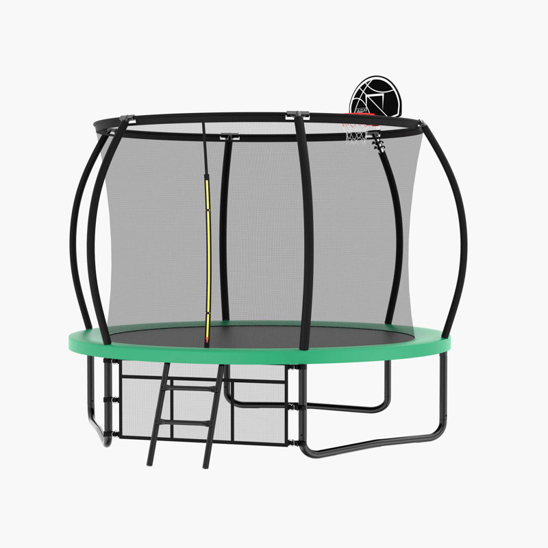 Beyong Round Backyard Trampoline with Safety Enclosure, Green