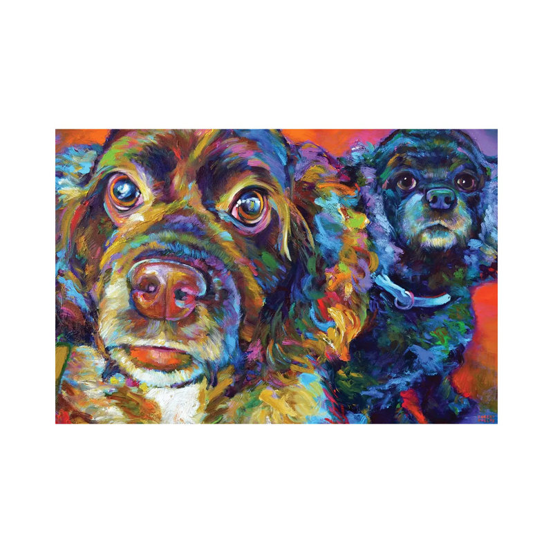 Spaniel Brothers - Wrapped Canvas Print, 20.32 cm H x 30.48 cm W
