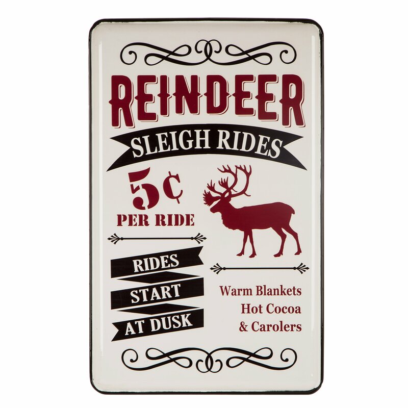 Christmas Reindeer Wall Sign - Winter Wall Decorations