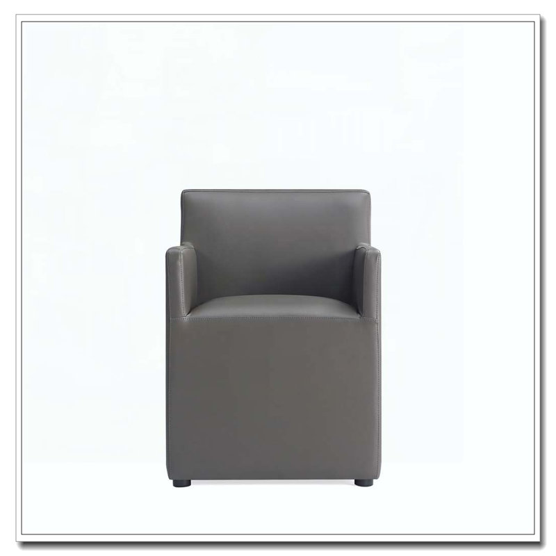 Fauteuil de salle à manger en similicuir, Gris