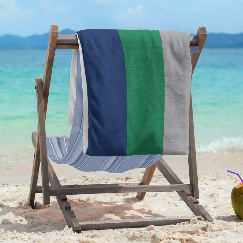 Vancouver Lightweight Beach Towel, Blue/Green/Cool Gray, Microfiber