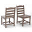 Chaises d'extérieur sans accoudoirs couleur bois - matériau HDPE, ensemble de 2