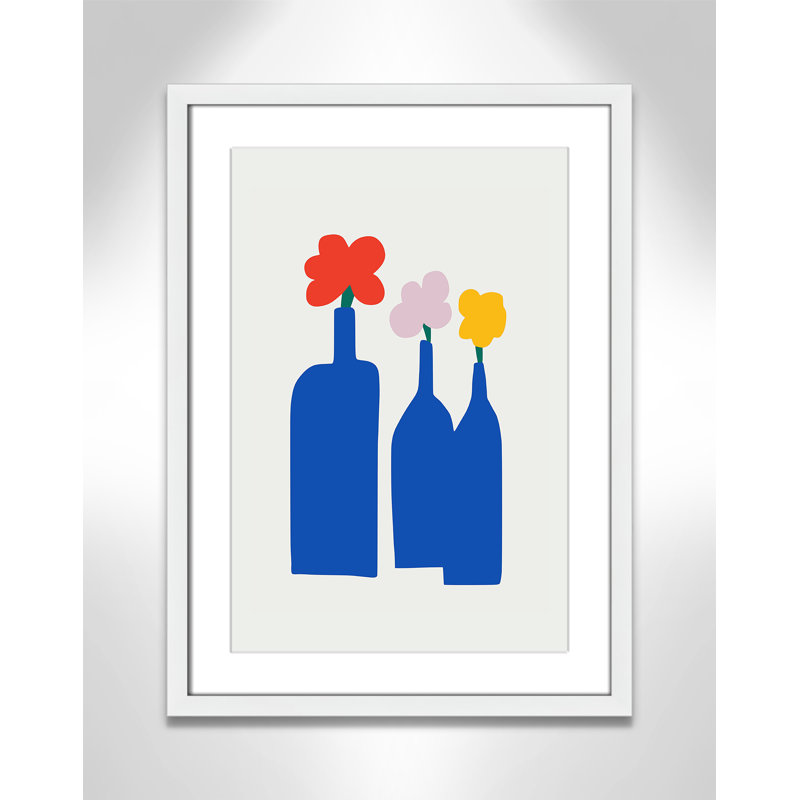 «Bold Blooms Trio Print» par Dean, Blanc satiné, L 17 po x H 23 po, Matted Print