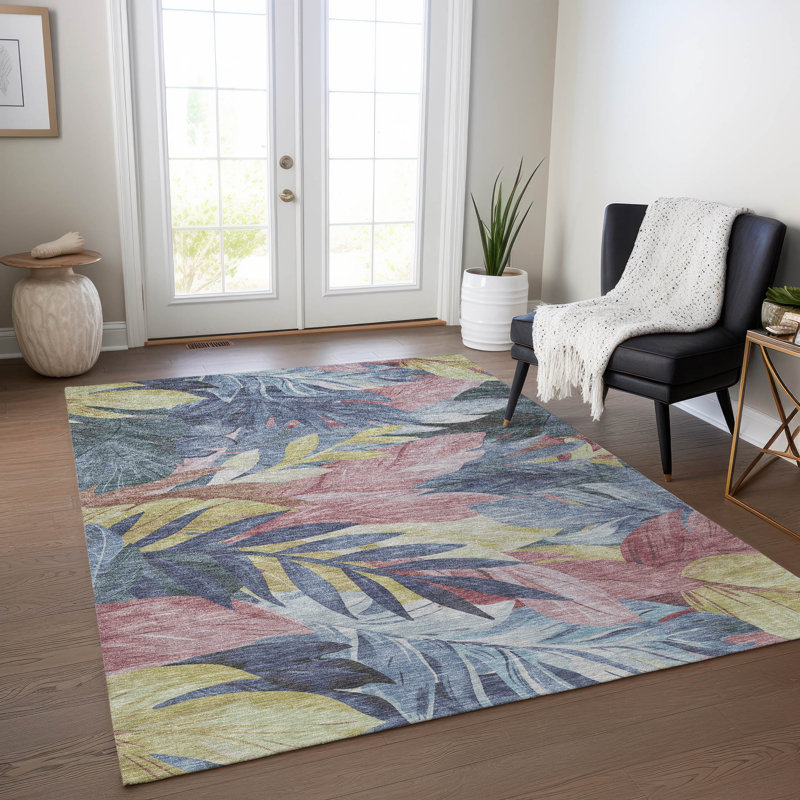 Tapis intérieur / extérieur lavable en machine Claudian ACN1493, Rectangle 5 pi x 7 pi 6 po 