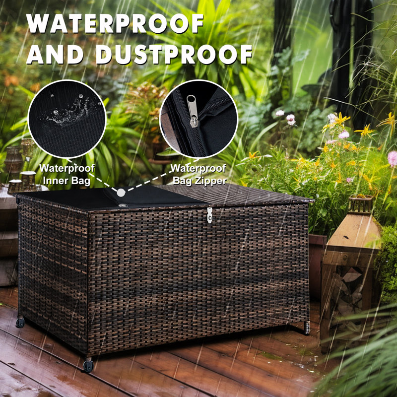120 gallon rattan storage cabinet