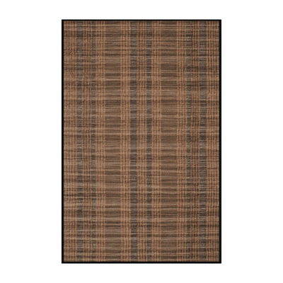 Tapis brun à carreaux lavable à la machine