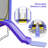 Trampoline with Safety Enclosure Net, Slide and Ladder Recreational Trampoline-99073040