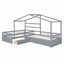 Lit plateforme House avec trois tiroirs de rangement-1813168298