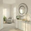 Barston Sunburst Glass Framed Wall Mounted Accent Hallway Hollywood Mirror-39166180
