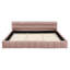 Thick Chenille Upholstered King Size Bed - Modern Platform With Headboard Pink Colour No Box Spring (88.5''*85.5''*24'' Fabric And Elegant
