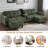Modern U-shaped Sectional With Movable Storage Ottomans, Multifunctional Console, Bluetooth Speakers And Led Lights-28271037