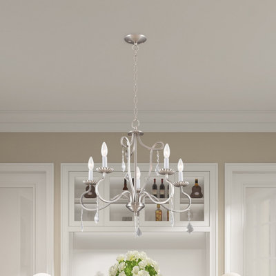Lustre classique / traditionnel à 5 lumières de style bougie Doncaster avec détails en cristal Doncaster