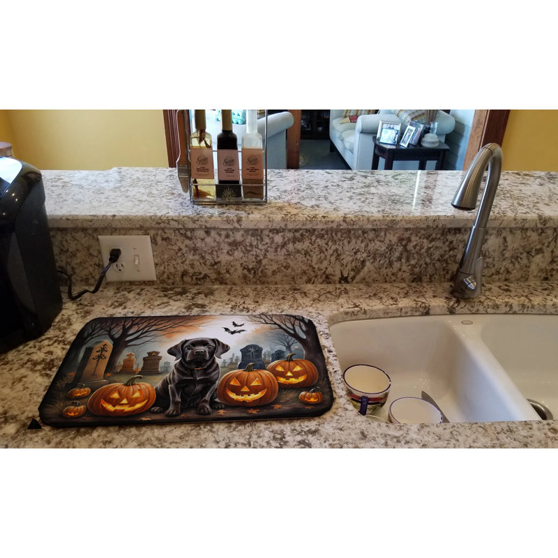 Absorbent Dish Drying Mat With Polyester Surface & Pu Foam Layer For Kitchen Counter