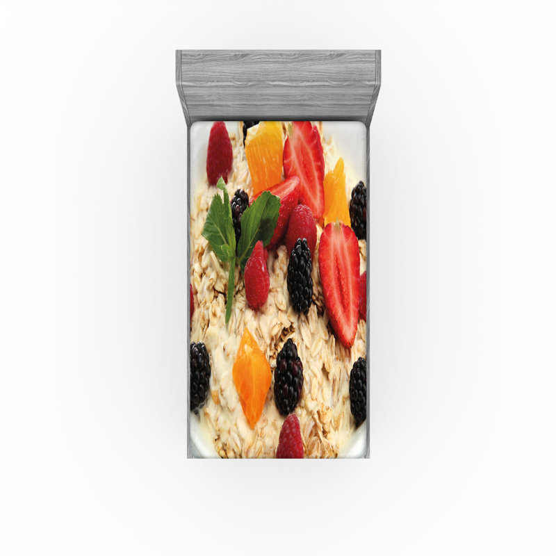 Multicolore Ambesonne, Drap-housse pour lit simple