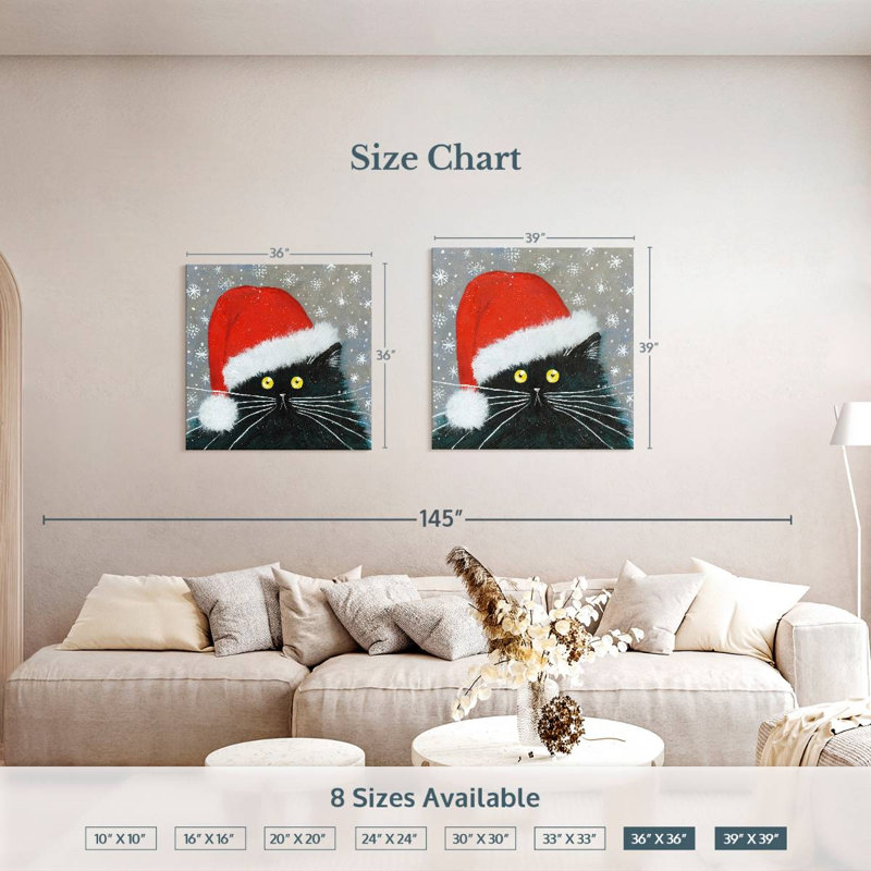 Brampt Santa Cat, 36" H x 36" W