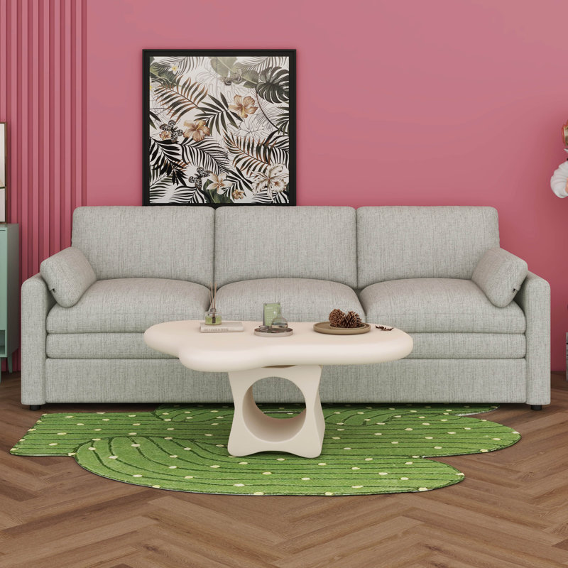 Canapé moderne, canapé de 89 po avec coussins, siège à ressorts ensachés, coussins confortables en mousse moelleuse à 3 places, tissu chenille