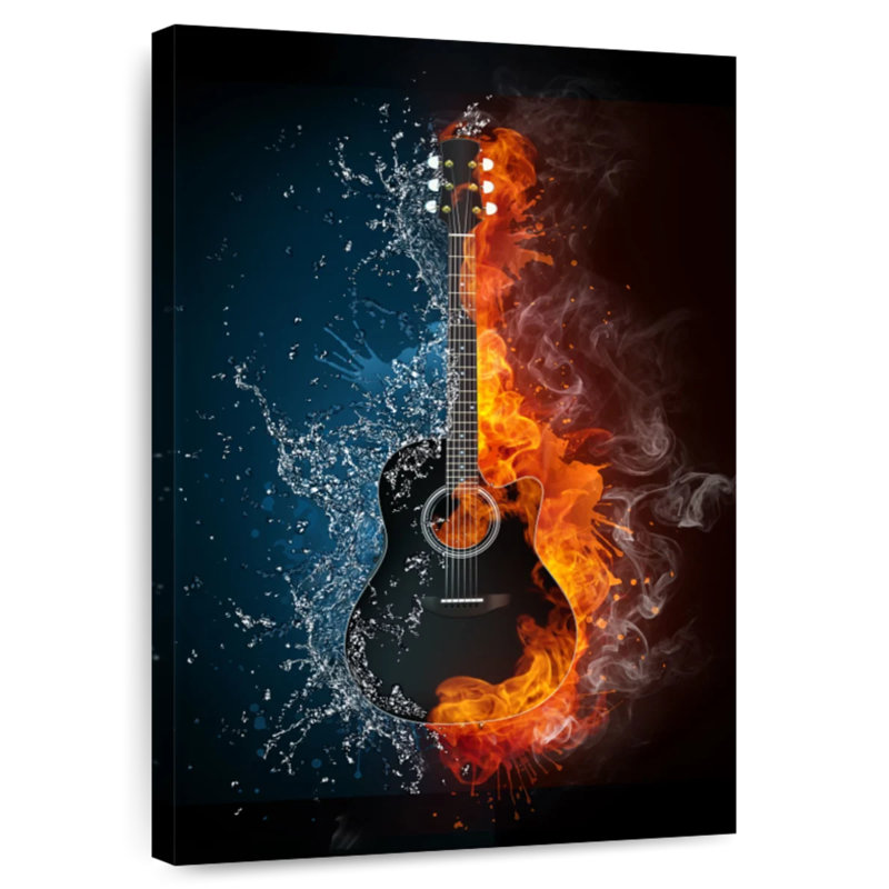 Abarca Fire Water Guitar, 39" H x 26" W