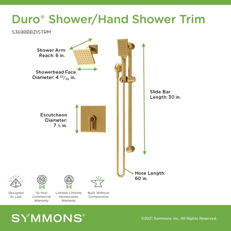 Duro HydroMersion Single Handle Shower System with Hand Spray, Bronze