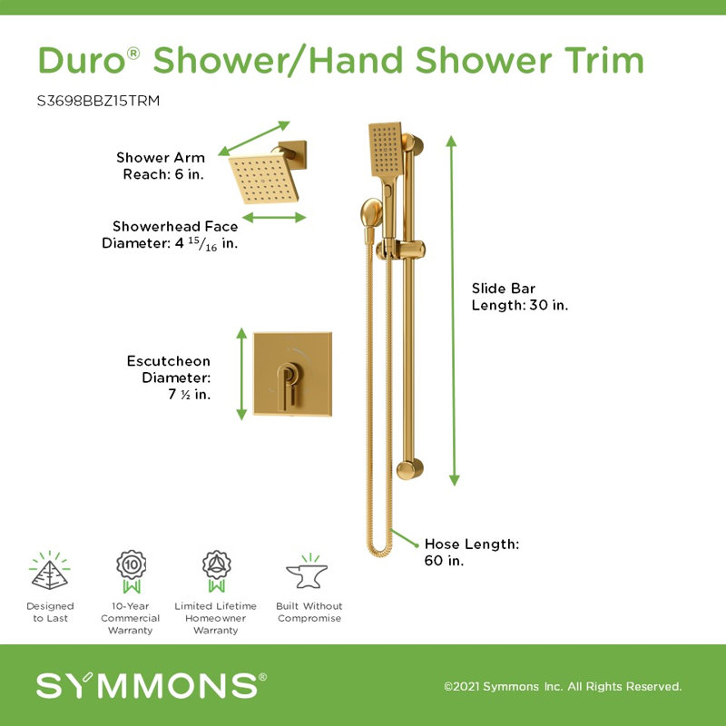Système de douche à une poignée avec douchette Duro HydroMersion, Bronze