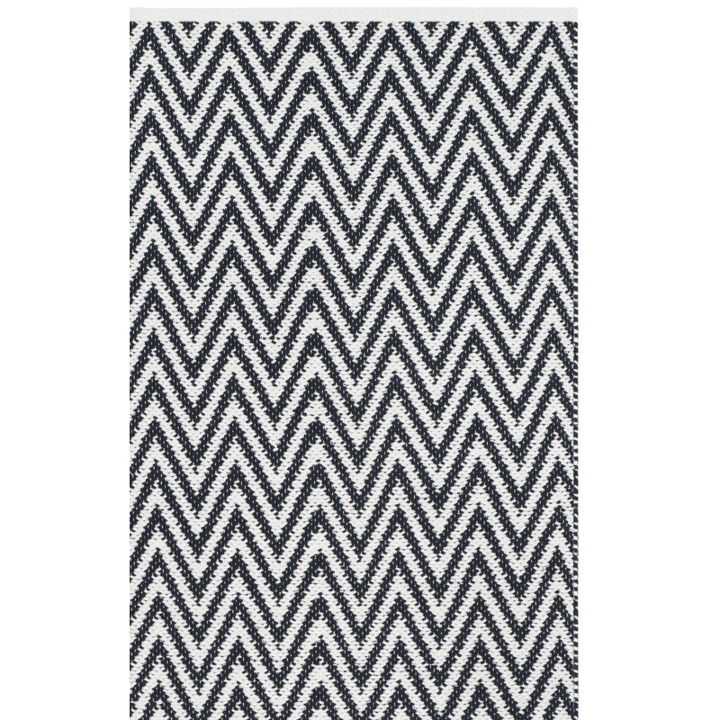 Haqeem Hand Woven Cotton Chevron Rug, Rectangle 3' x 5'