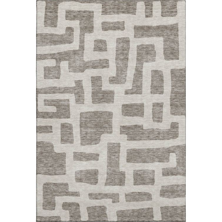 Premium Machine Washable Prisco Taupe Rug