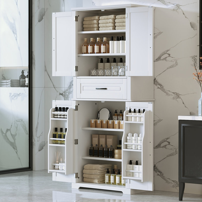 Bathroom Storage Cabinet With Multi-Functional Space, Adjustable Shelf, And Smooth Sliding Drawer For Enhanced Organization