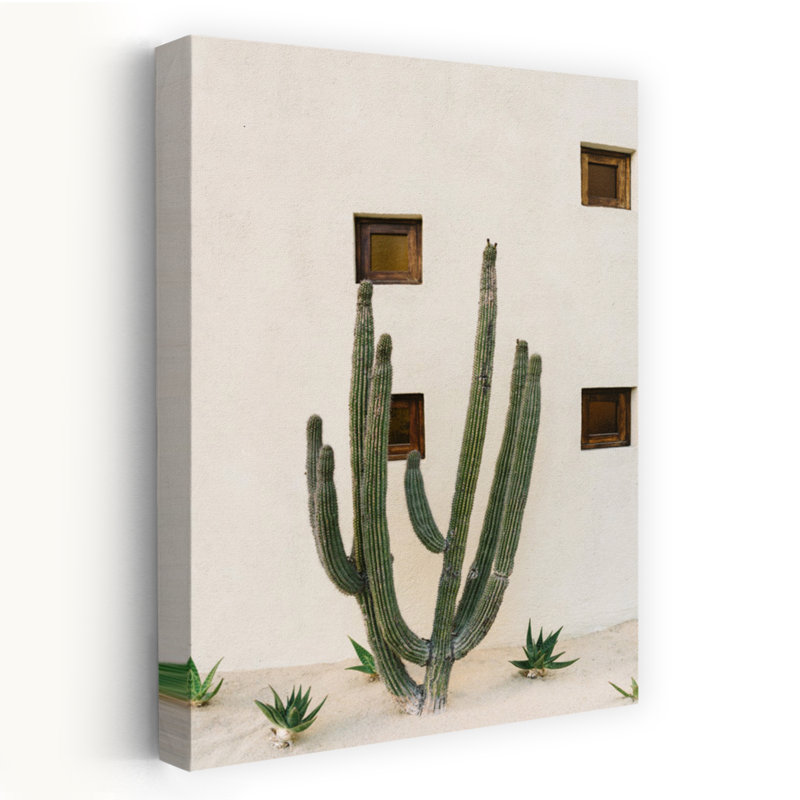 Art contemporain, paysage abstrait de cactus, H 24 po x l 16 po