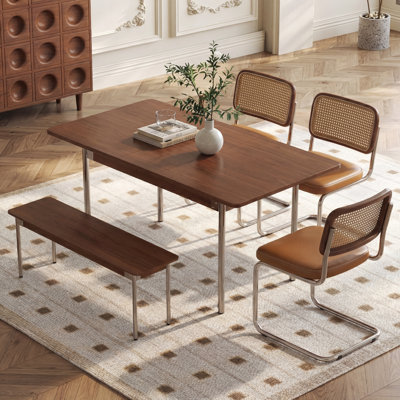 Extendable Dining Table with Metal Legs