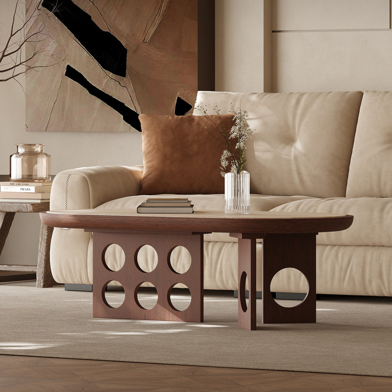 Italian minimalist oval coffee table